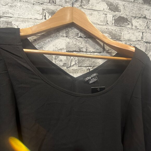 NWT City Chic Black Blouse Size XL/22 - Picture 6 of 14
